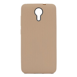 General Mobile 4G Android One Case Zore Line Silicon Cover Cream