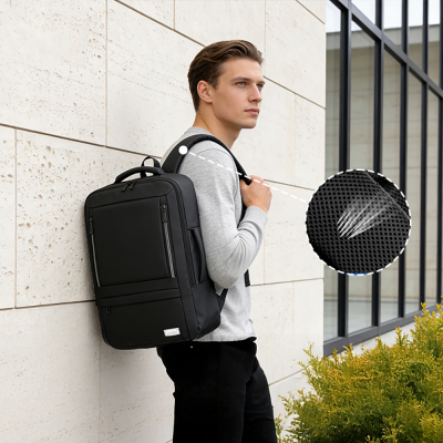 Go Des GD-6003 Breathable Fabric Shock Absorbing Laptop and Notebook Backpack with Shoulder Straps Black