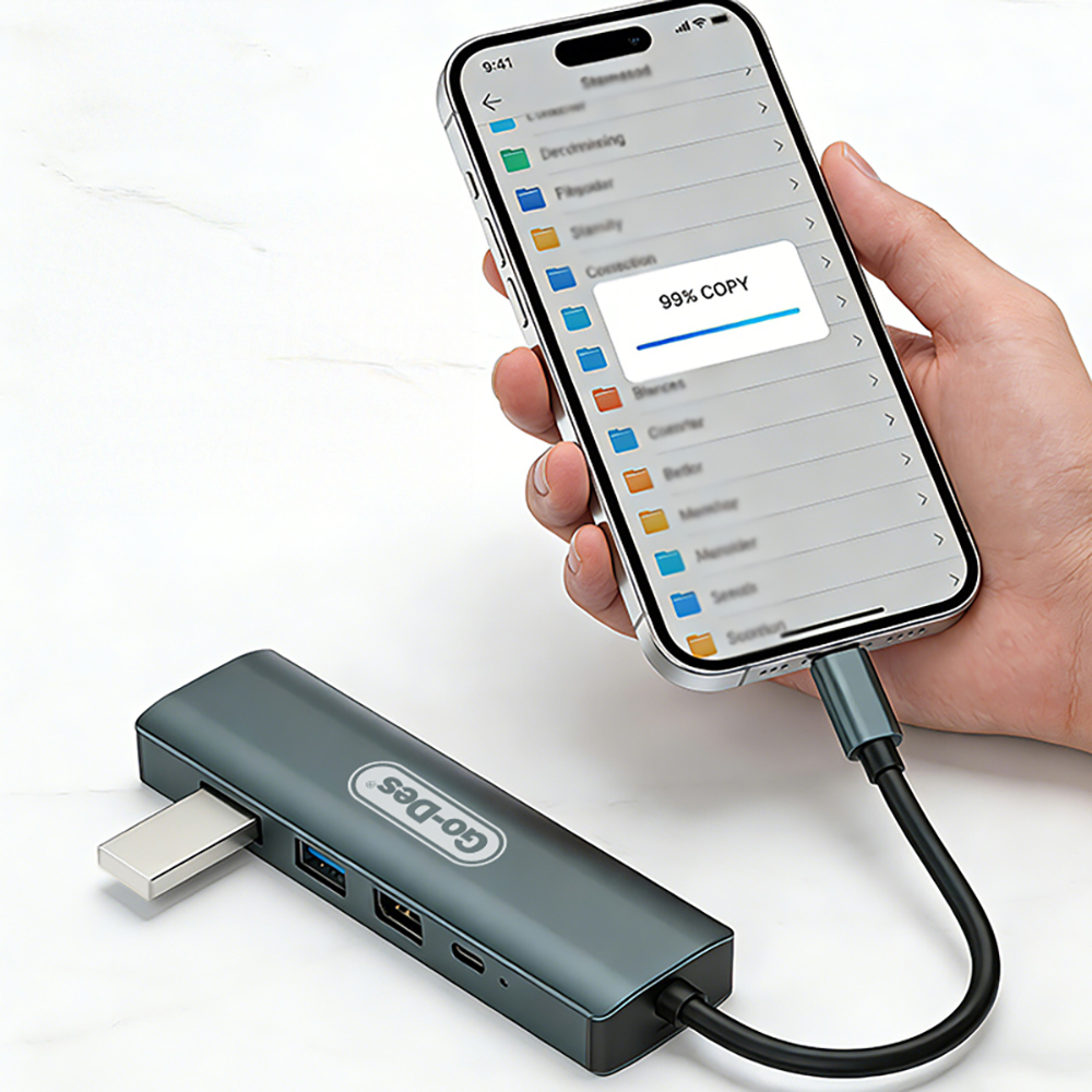 Go Des GD-6873 Type-C to HDTV 5in1 Dönüştürücü Adaptör - 5