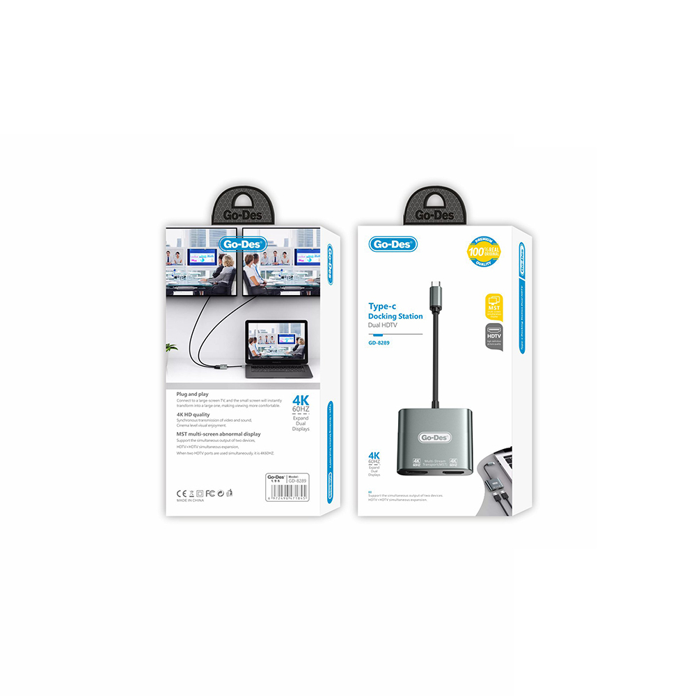 Go Des GD-8289 4K 60 Hz Image Quality Type-C to HDMI Adapter - 4