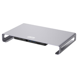 Go Des GD-9126 Hub With Laptop Docking Station Stand Grey