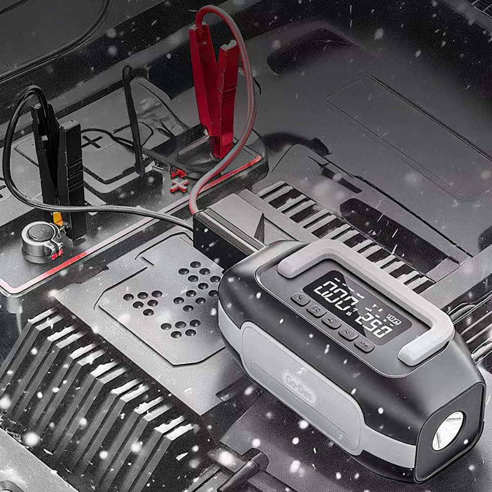 Go-Des GD-B636 LED Işıklı Araç Akü Acil Durum Takviye Güç Kaynağı ve Hava Kompresörü 10000mAh - 3