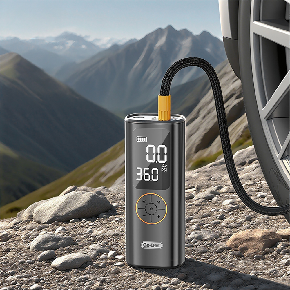 Go Des GD-B638 LED Işıklı Araç Hava Kompresörü ve Powerbank 12V - 4