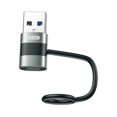 Go-Des GD-CT069 USB 3.0 to Type-C Data and Fast Charging Adapter Black