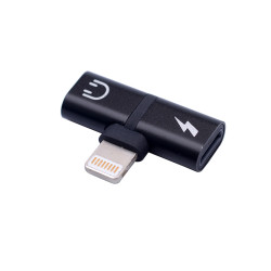 Go Des GD-CT013 2 in 1 Lightning Headphone and Charge Converter Connector Black