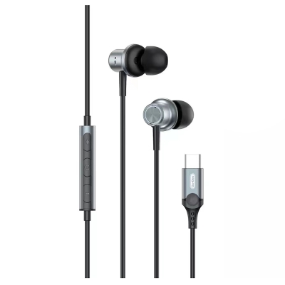 Go Des GD-EP315 Earbuds Wired Type-C Plug and Play Stereo Headphones Black