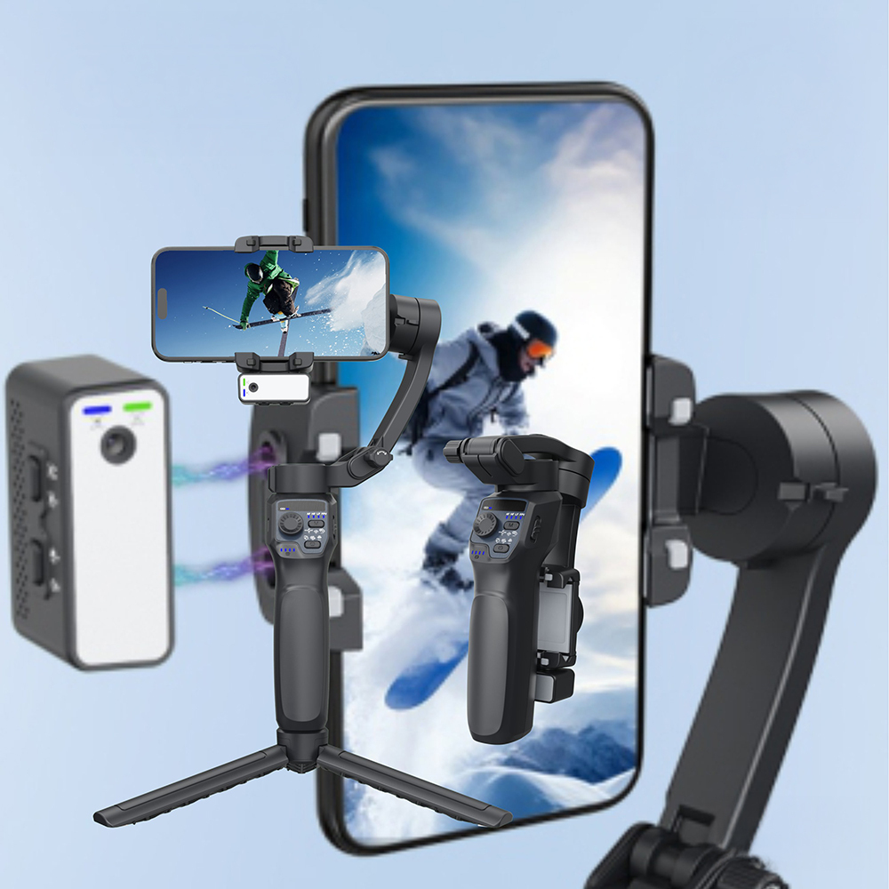 Go Des GD-F11 3 Eksenli El Tipi Yüz Tanıma Takip Özellikli Led Işıklandırma Aparatlı Gimbal Stabilizatör - 3
