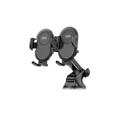 Go Des GD-HD207 Dual Use Suction Cup Design Double Car Phone Holder Black