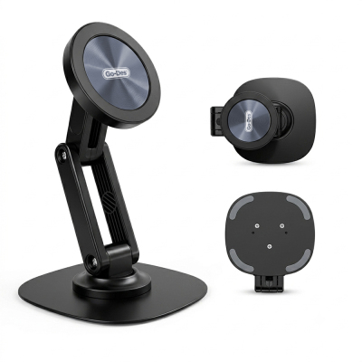 Go Des GD-HD282 Portable Foldable 360° Rotating Magnetic Stand Black