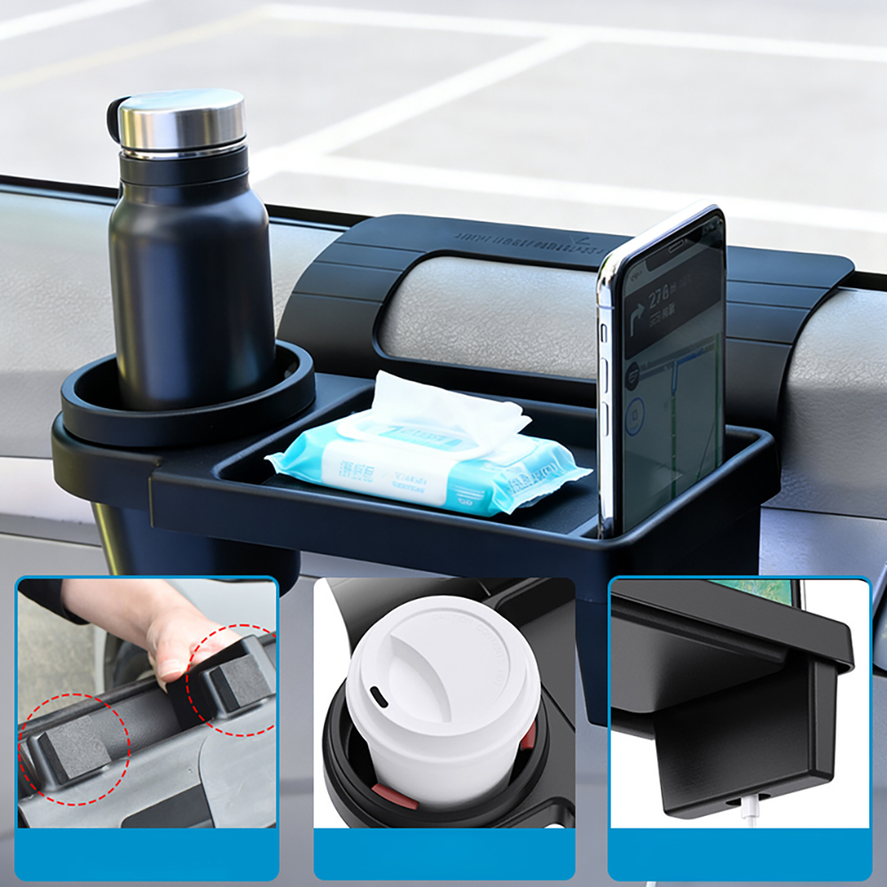 Go Des GD-HD567 In-Car Multi-Purpose Console with Cup Holder and Phone Compartment - 6