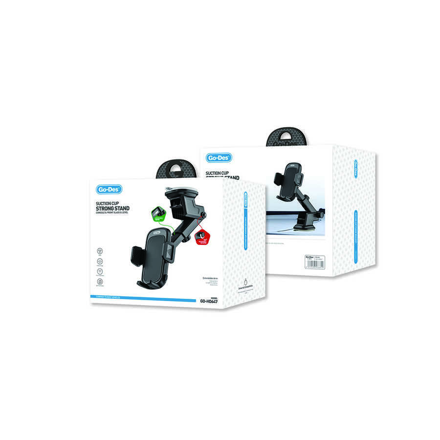 Go Des GD-HD647 Car Phone Holder 360 Rotating Head Suction Cup Design - 3