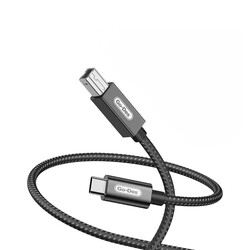 Go Des GD-HM837 Type-C to USB-B 2.0 Örgülü Yazıcı Kablosu 2M Siyah