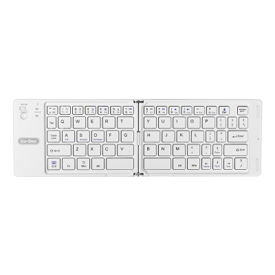 Go Des GD-KB326 Sessiz Tuş Tasarımlı Katlanabilir Bluetooth Bağlantılı Kablosuz Klavye Beyaz