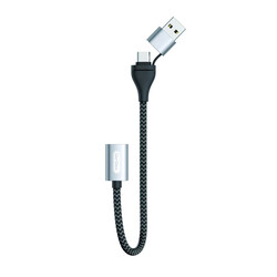 Go Des GD-UC316 2 in 1 Type-C ve USB Arayüzlü OTG Kablo Siyah