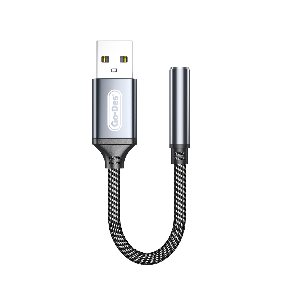Go Des GD-UC332 USB-A to 3.5mm Aux Çevirici Ses Adaptörü - 1