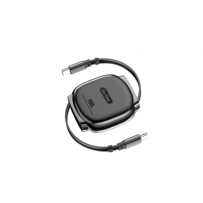 Go-Des GD-UC682 Type-C to Type-C Reel Data and Charging Cable 100W Black