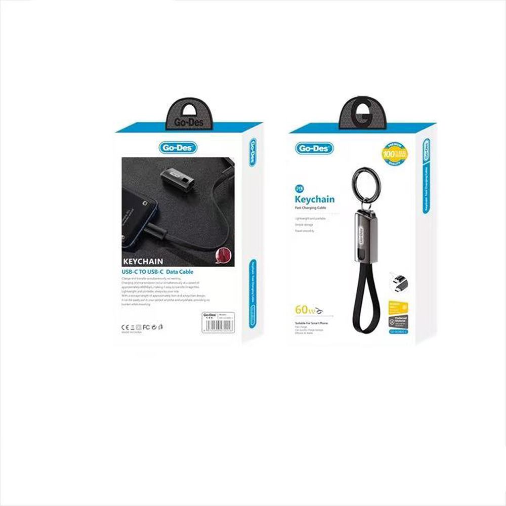 Go-Des GD-UC683 Type-C to Type-C Fast Charging Keychain Data and Charging Cable 60W - 4