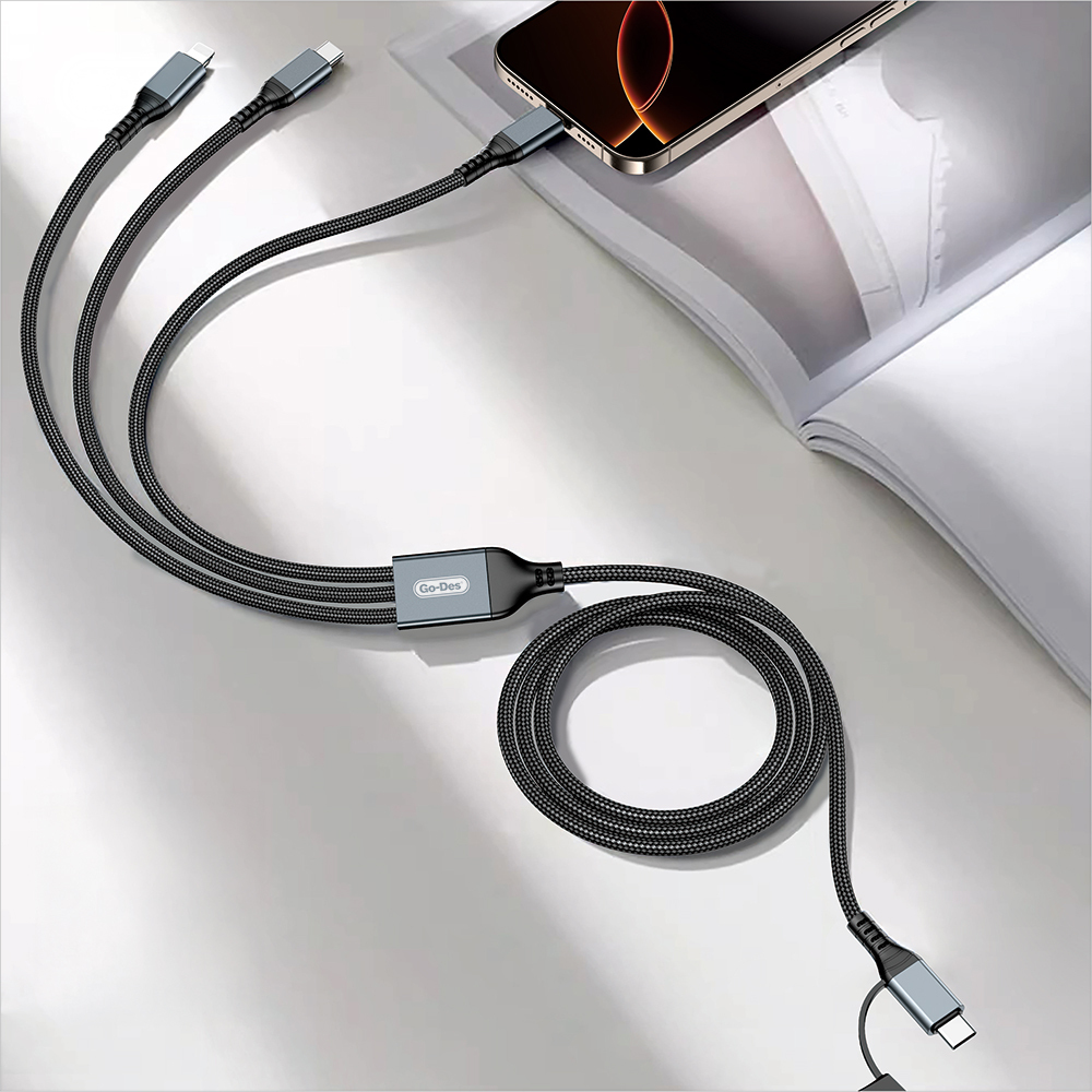 Go Des GD-UC806 3in2 Lightning – Type-C – Type-C Hızlı Şarj Kablosu 100W 1M - 3