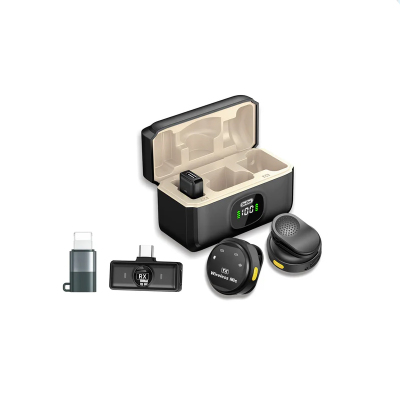 Go Des GD-WS305 2in1 Wireless Lavalier Microphone with Type-C Charging Port Black