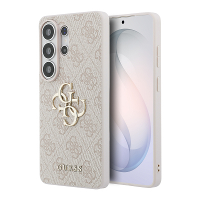 Guess Galaxy S26 Ultra Case, Original Licensed PU Leather Cover with Large Metal Logo Design Pink