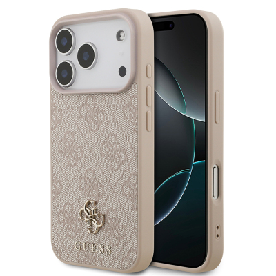 Guess Officially Licensed M-Safe Compatible Small 4G Classic Case for Apple iPhone 18 Pro Pink