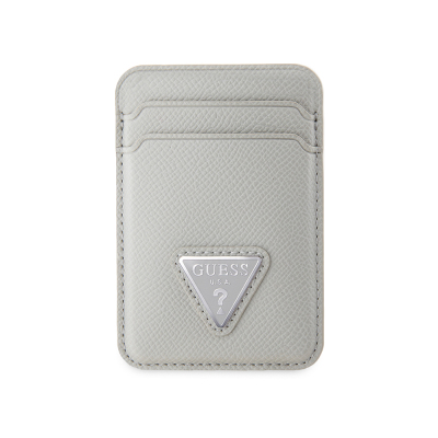 Guess Original Licensed 2 Haznel triangle logo leather magnetic card holder Bej