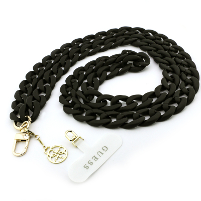 Guess Original Licensed 4G Metal Logo Large Chain Crossbody Phone Strap 120cm Black