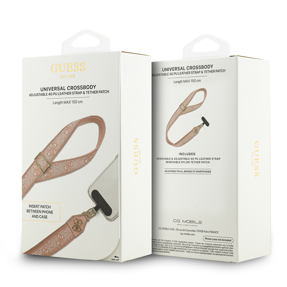 Guess Original Licensed 4G Pattern and Metal Logo Crossbody Phone Strap 150cm - 12