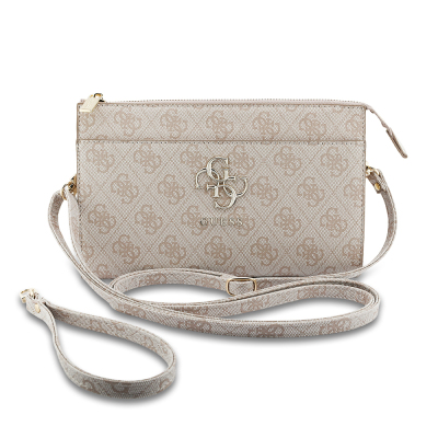Guess Original Licensed 4G Patterned Large Metal Logo Shoulder Bag Pink