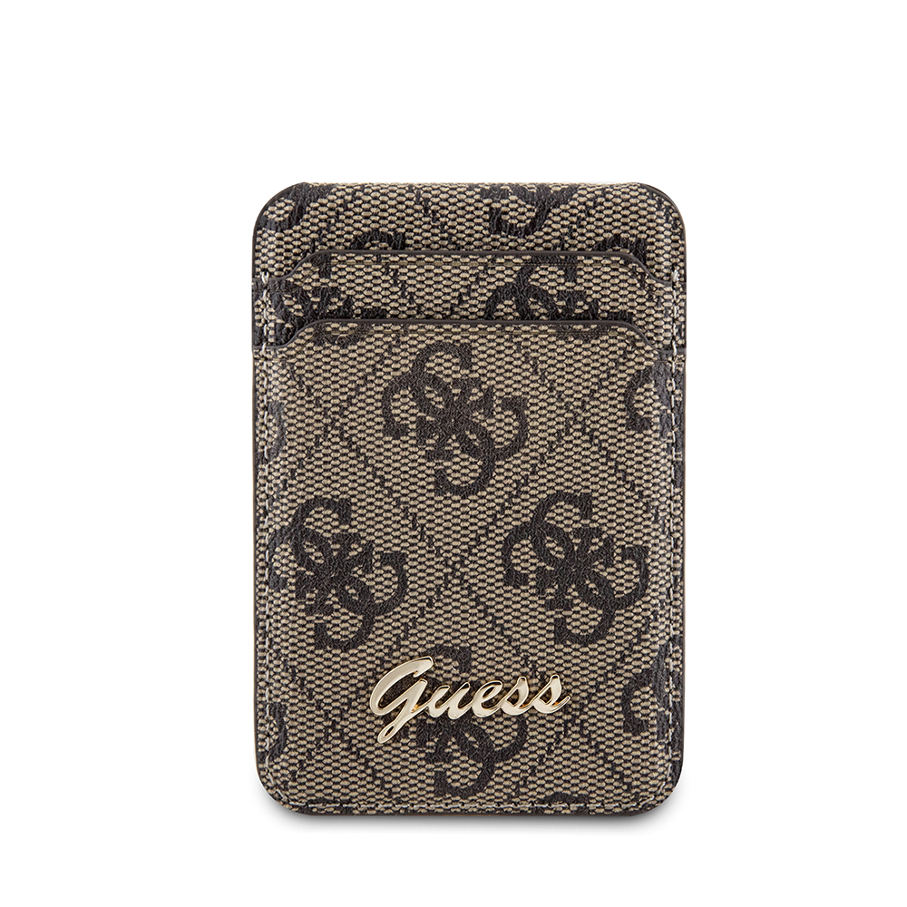 Guess Original Licensed 4G Patterned Metal Script Logo Magnetic Card Holder - 1