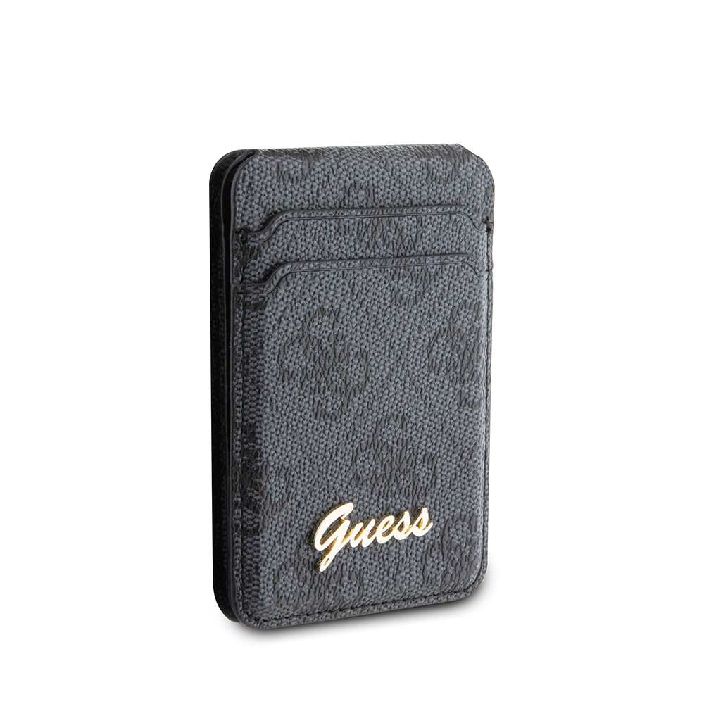 Guess Original Licensed 4G Patterned Metal Script Logo Magnetic Card Holder - 9