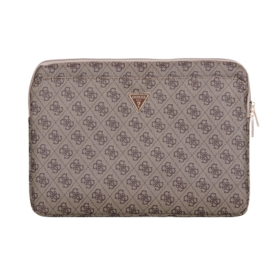 Guess Original Licensed 4G Patterned Triangle Logo 14-inch Laptop Bag Brown