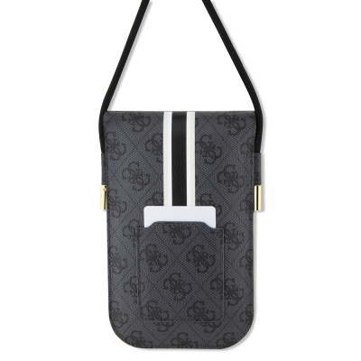 Guess Original Licensed 4G Patterned Triangle Logo Hanging Magnet Cover Bag Black