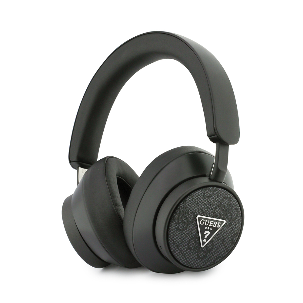 Guess Original Licensed ENC PU 4G Patterned Triangle Logo Over-Ear Bluetooth Headphones - 1