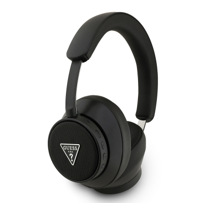 Guess Original Licensed ENC Triangle Logo Saffiano Over-Ear Bluetooth Headphones Black