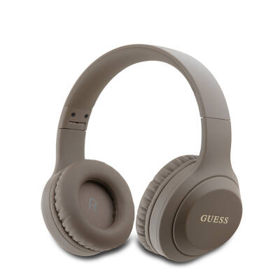 Guess Original Licensed Foldable Adjustable Metal Classic Logo Over-Ear Bluetooth Headset Brown