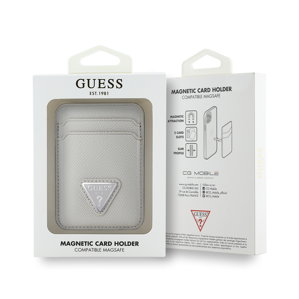 Guess Orjinal Lisanslı 2 Hazneli Üçgen Logolu Deri Magnetik Kartlık - 11