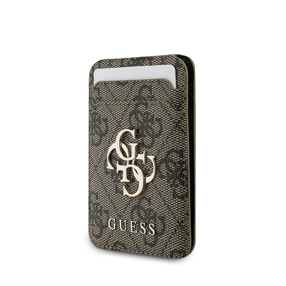 Guess Orjinal Lisanslı PU Deri 4G Desenli Metal Büyük 4G ve Yazı Logolu Standlı Magnetik Kartlık - 3