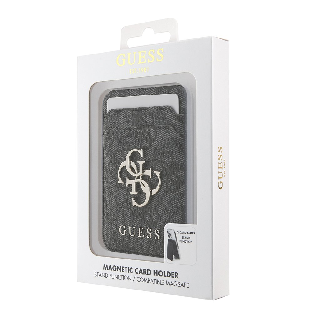 Guess Orjinal Lisanslı PU Deri 4G Desenli Metal Büyük 4G ve Yazı Logolu Standlı Magnetik Kartlık - 11