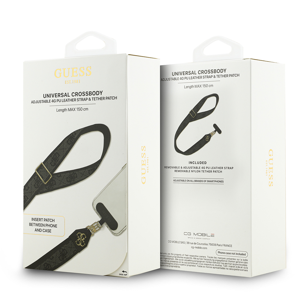 Guess Orjinal Lisanslı 4G Desen ve Metal Logolu Çapraz Vücut Telefon Askı Kayışı 150cm - 8