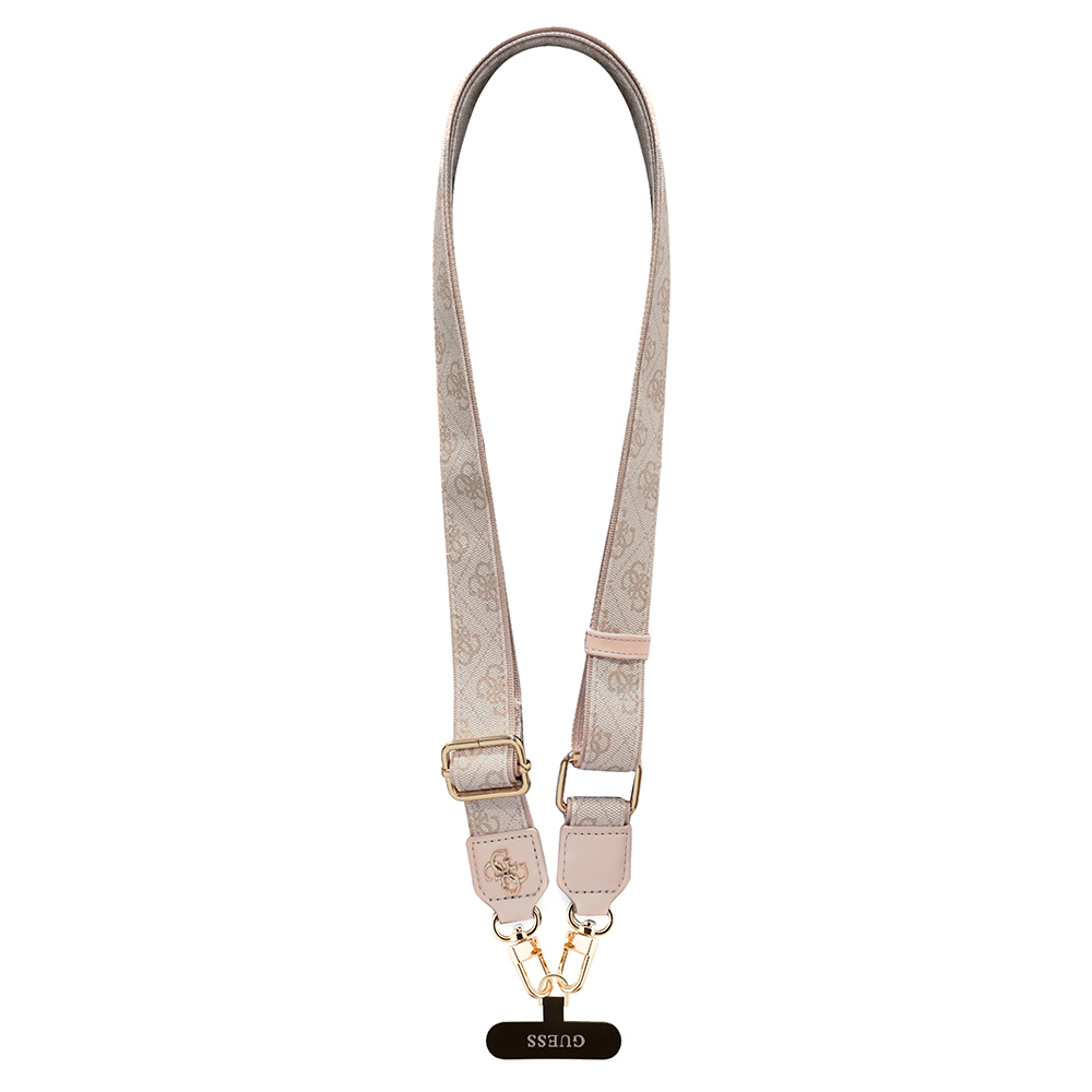 Guess Orjinal Lisanslı 4G Desen ve Metal Logolu Çapraz Vücut Telefon Askı Kayışı 150cm - 3