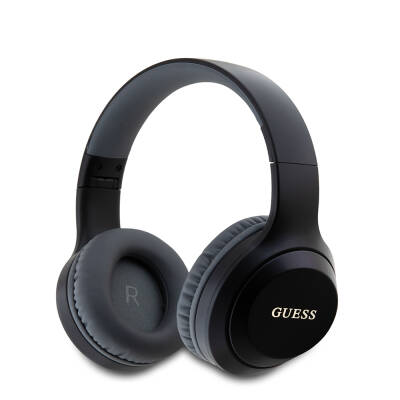 Guess Orjinal Lisanslı Katlanabilir Ayarlanabilir Metal Klasik Logolu Kulak Üstü Bluetooth Kulaklık Siyah