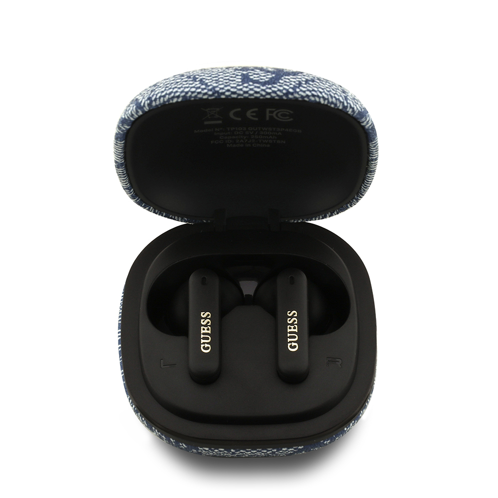 Guess Orjinal Lisanslı PU 4G Desenli Klasik Metal Yazı Logolu TWS Kulak İçi Bluetooth Kulaklık - 7