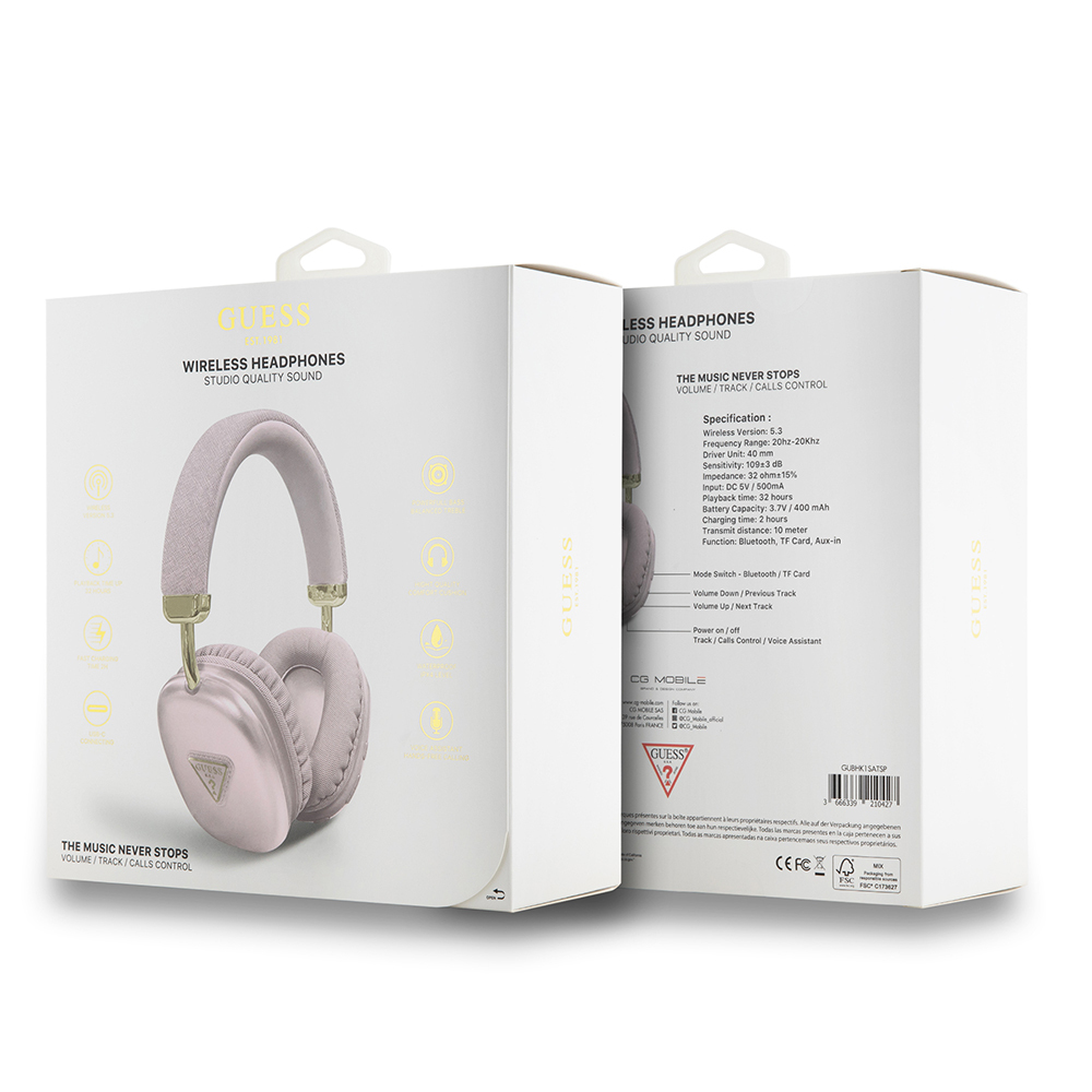 Guess Orjinal Lisanslı PU Üçgen Logolu Kulak Üstü Bluetooth Kulaklık - 7