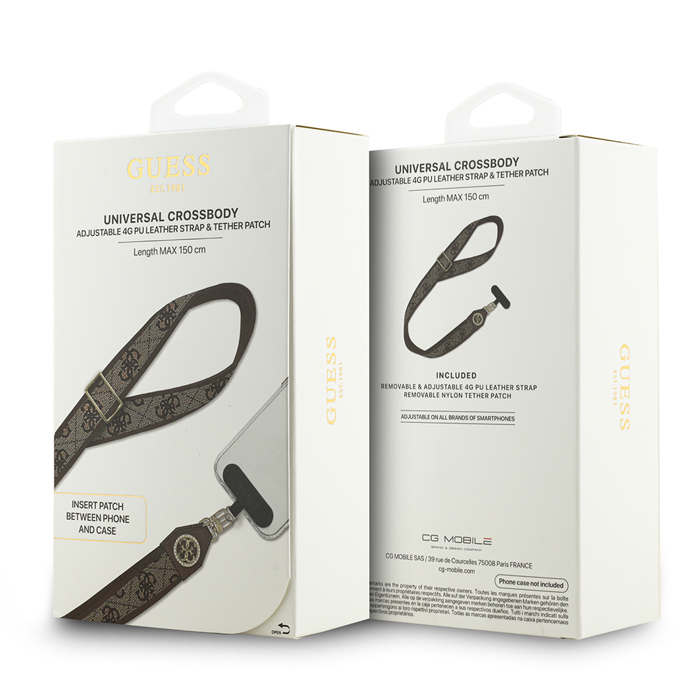 Guess Orjinal Lisanslı Taşlı 4G Metal Logolu Çapraz Vücut Telefon Askı Kayışı 150cm - 14