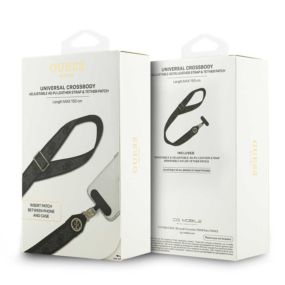 Guess Orjinal Lisanslı Taşlı 4G Metal Logolu Çapraz Vücut Telefon Askı Kayışı 150cm - 15