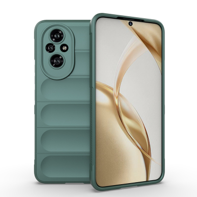 Honor 200 Case Flexible TPU Hollow Back Surface Design Zore Etnik Silicone Cover Dark Green