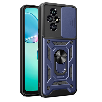 Honor 200 Case with Magnetic Stand Camera Protection Zore Sürgülü Vega Cover Blue