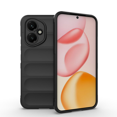 Honor 400 Kılıf Esnek TPU Oyuklu Arka Yüzey Tasarımlı Zore Etnik Silikon Kapak Siyah