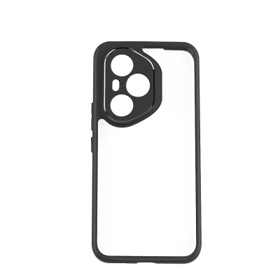 Honor 400 Pro Kılıf Kamera Korumalı Şeffaf Arka Yüzey Zore New Roll Kapak Siyah